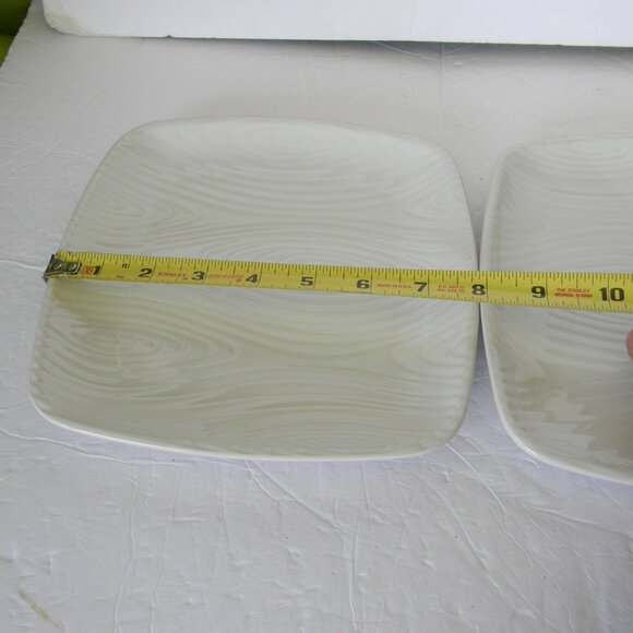 NOB Temp-tations Woodland WHITE SET OF 3 SALAD SMALL SQUARE PLATES - Picture 5 of 7